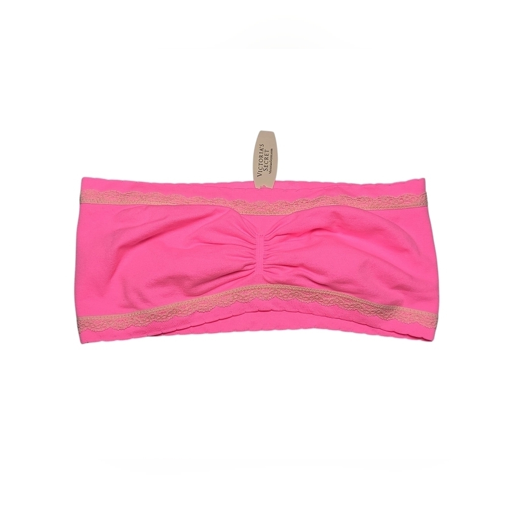 Victoria's Secret Bright Neon Pink Stretchy Bandeau L NWT